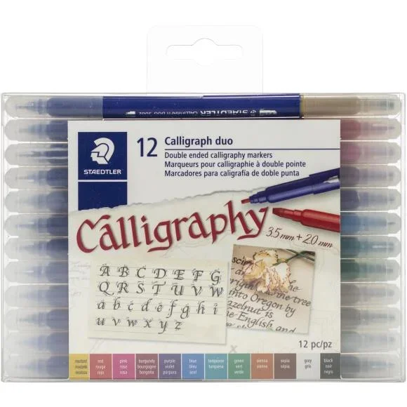 12-Pack Double-Ended Calligraphy Markers TB12LU
