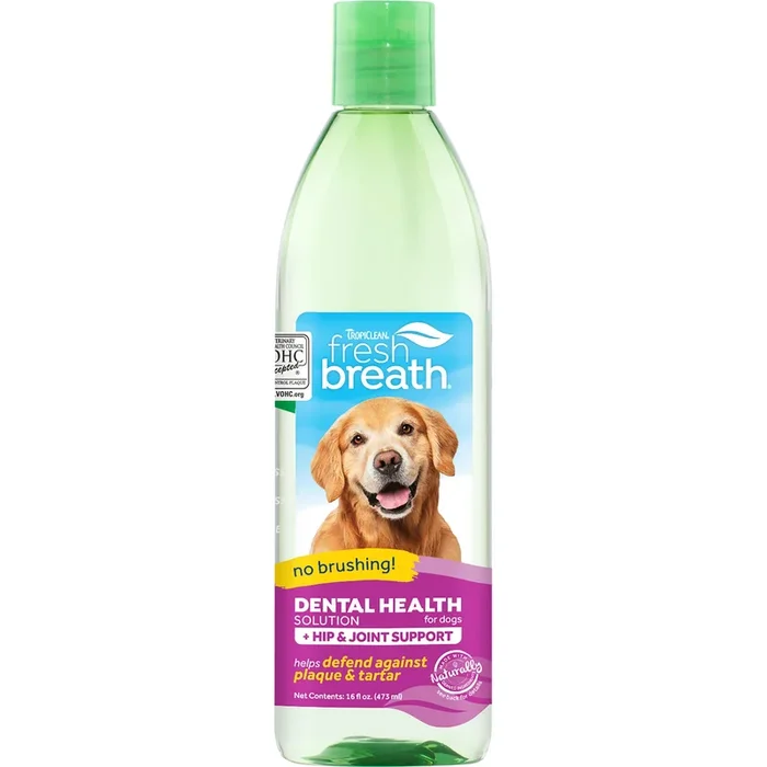 16oz Tropiclean Dental Health Hip and Joint Dog Solution