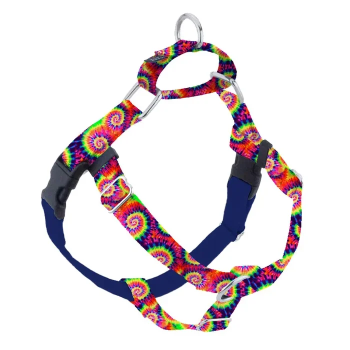 2 Hounds Design Freedom No-Pull Dog Harness – Medium 1″ x 24-28″ – Classic Tie-Dye