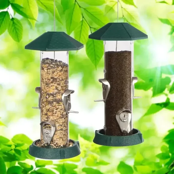 2-In-1 Hinged-Port Birdfeeder 4-Perch