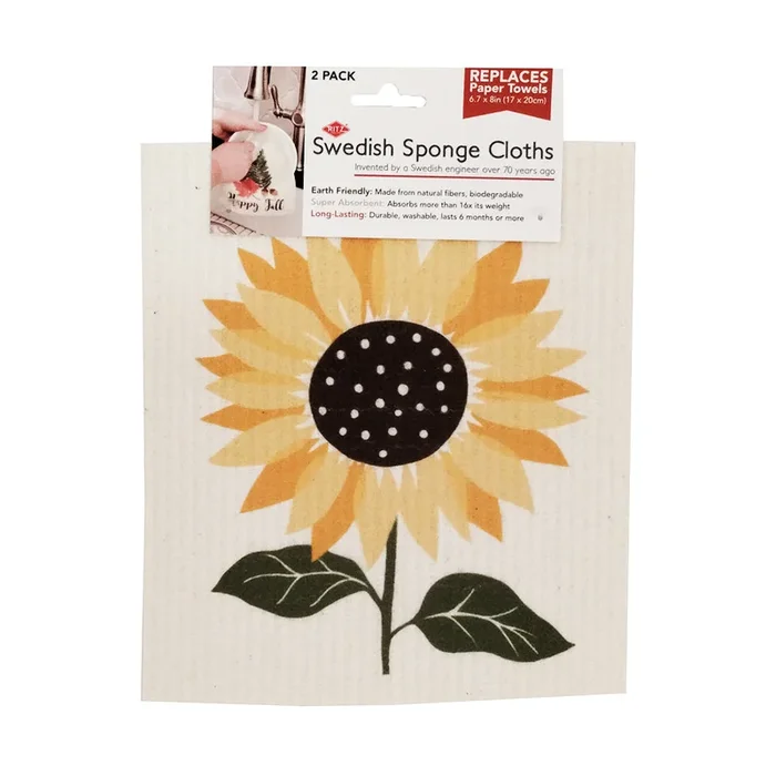 2-Pack Proud Sunflower Swedish Dishcloths 23118