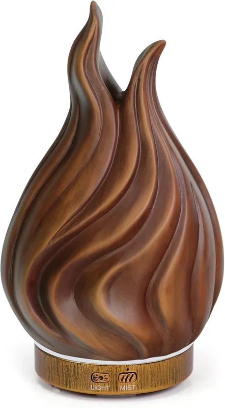 200ml Essential Oil Diffuser for Home, Wood Grain Cover Aromatherapy Diffuser, Cool Mist Humidifier with Safe Auto Shut-Off and 2 Mist Modes & 7 Color LED Night Lights for Office Room (VASE02)