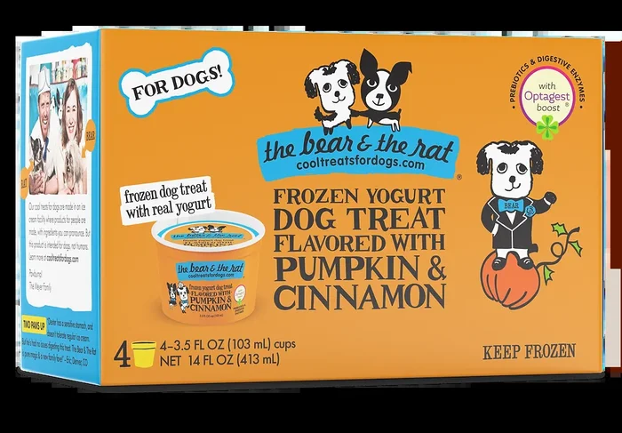 3.5oz 4Pk The Bear and The Rat Pumpkin and Cinnamon Dog Frozen Yogurt
