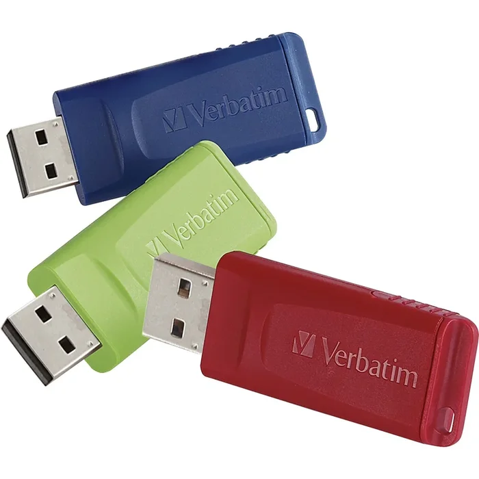 32GB Store ‘n’ Go® USB Flash Drive – 3pk – Red, Green, Blue – VER99811