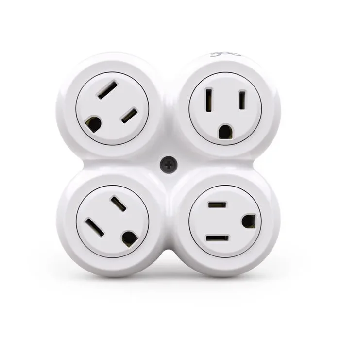 360 Electrical White Plastic Revolve Basic Multi-Outlet Grounded 4 Outlets Tap