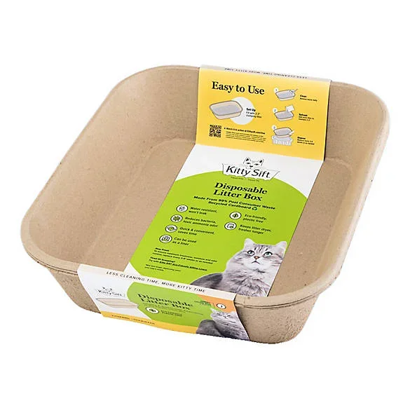 3pk Kitty Sift Jumbo Disposable Cat Litter Box