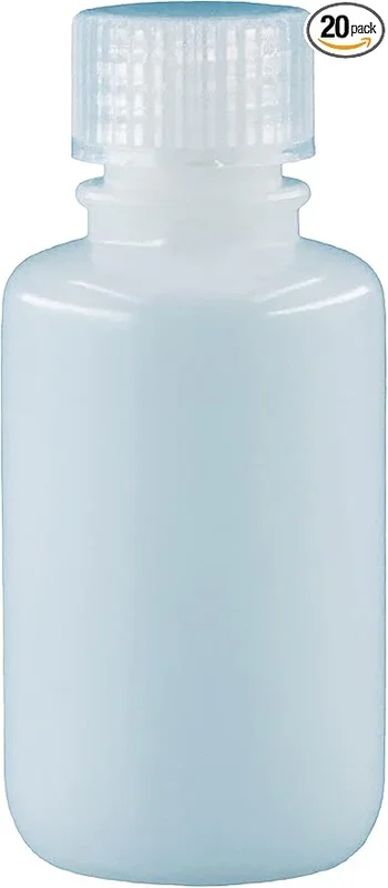 60ML 2OZ Nature Narrow Mouth HDPE Reagent Bottles with PP Caps Pack of 20