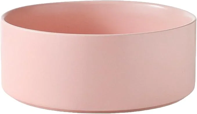 8” Ceramic Dog Bowl – 70Oz Classic Dogs Food & Water Bowl for Medium and Large Breeds, Heavy-Duty Non-Slip Dog Dish, Food Grade Stoneware Pet Bowl, Dishwasher & Microwave Safe, Pink