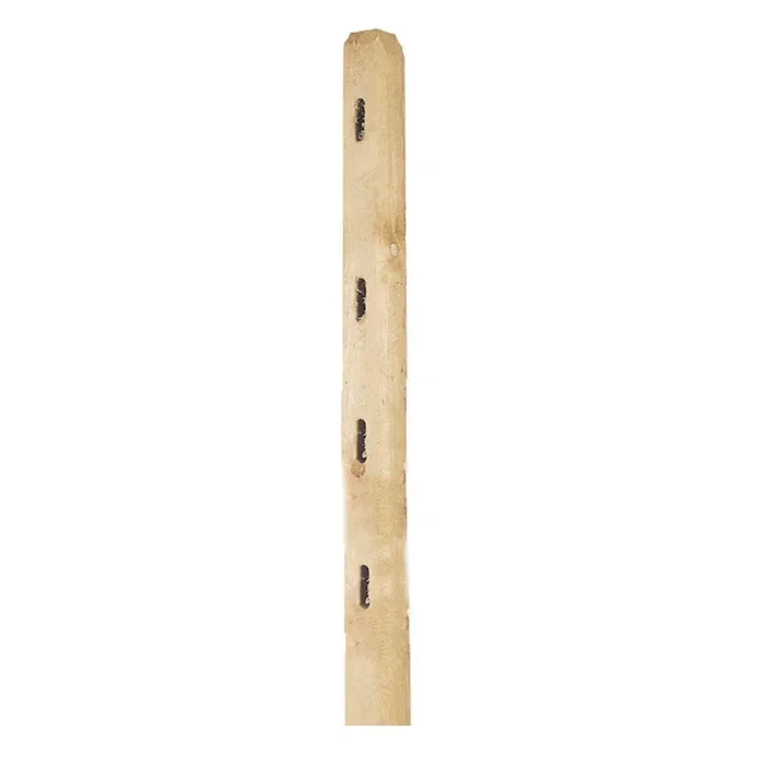 8 ft. Pressure Treated Wood Split Rail 4-Hole Line Post