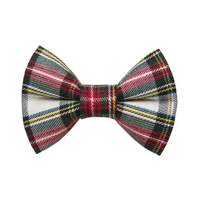 ‘Let’s Be Jolly’ Plaid Cat / Dog Bow Tie