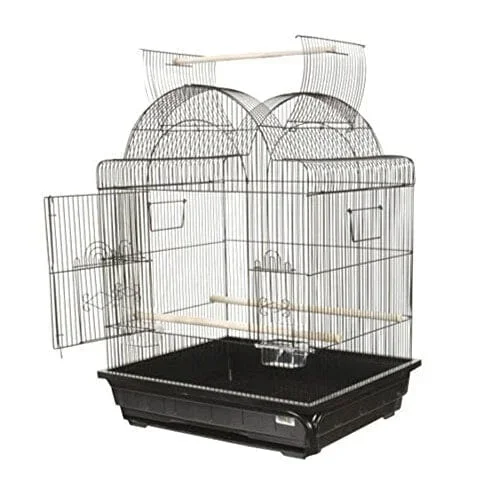 A&E Cage Company Victorian Open Top Bird Cage In Retail Box – Black – 25 X 21 X 32 In