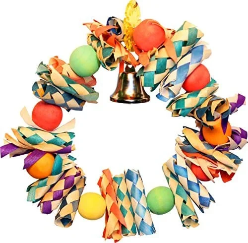 A&E Cage Happy Beaks Fiesta Wreath Bird Toy – 9 X 7 X 2 In