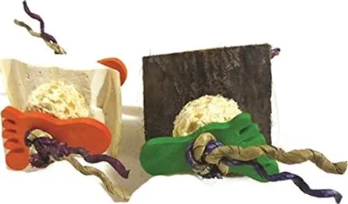 A&E Cage Happy Beaks Foot Bird Toys Bird Toy – 4 X 3 X 3 In – 2 Pack