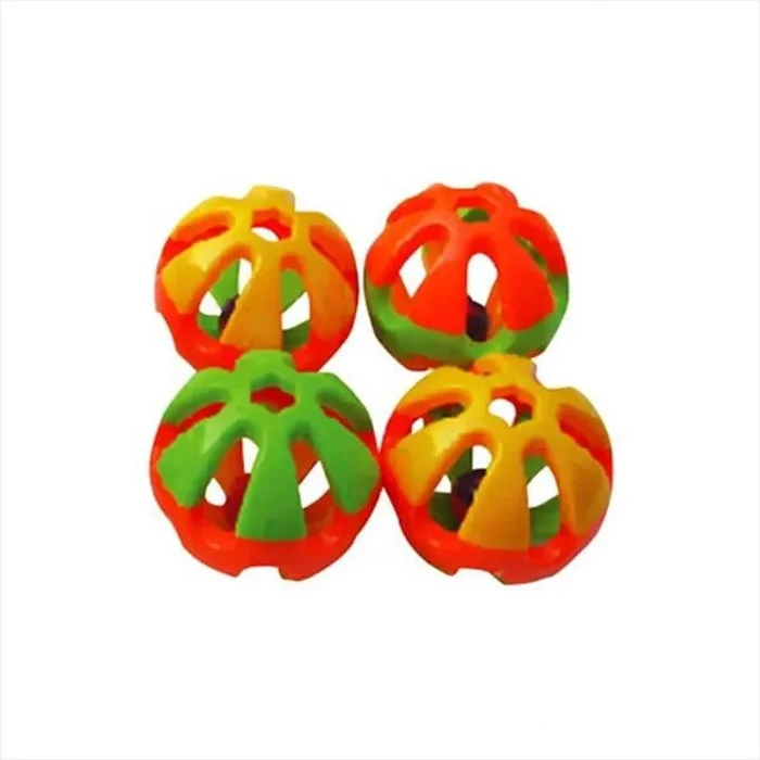 A&E Cage Happy Beaks Round Rattle Foot Bird Toy – 3 In