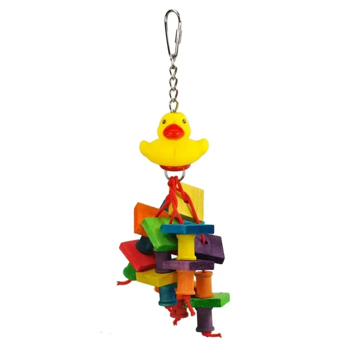 A&E Cage Happy Beaks Rubber Duck Monster Bird Toy – 2 X 9.5 In