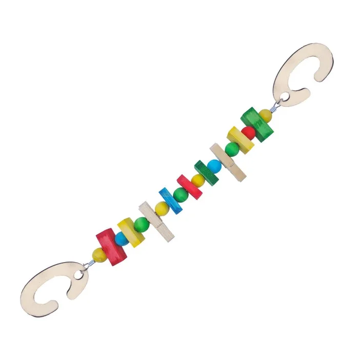 A&E Cages Nibbles Hanging Wood Chew w/ Treat Clips Small Animal Toy