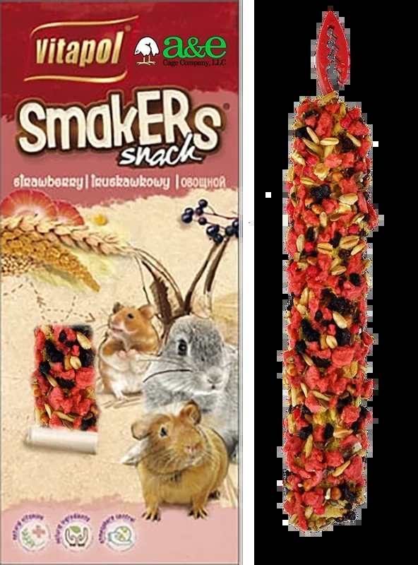 A&E Smakers Strawberry Small Animal Treat 3.17 oz. (2 pack)