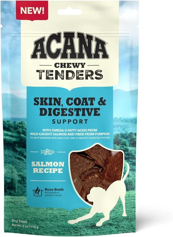 Acana Chewy Tenders Skin, Coat & Digestive Support Salmon Recipe 4-oz, Dog Treat