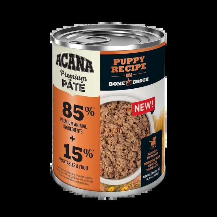Acana Premium Pâté, Puppy Recipe in Bone Broth Wet Dog Food, 12.8-oz, Case of 12