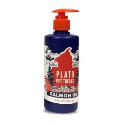 Aceite de salmón salvaje de Alaska para perros Plato Pet Treats, tamaño de 8 oz