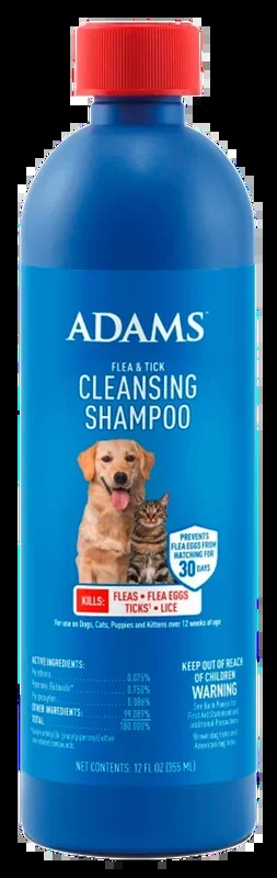 Adams Flea & Tick Cleansing Shampoo for Dogs & Cats 12-oz