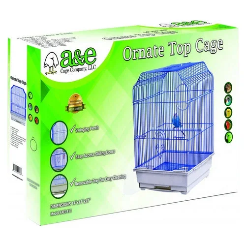 AE Cage Company Ornate Top Bird Cage 14″x11″x17″ White 1 count by A&E Cage Company