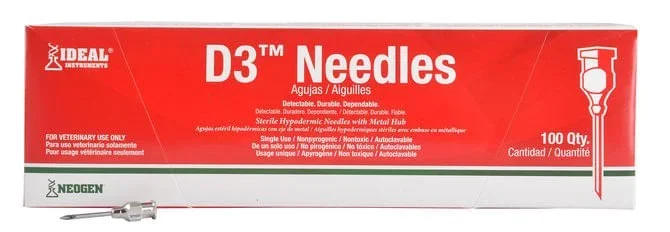 Agujas detectables Ideal D3, caja de 100