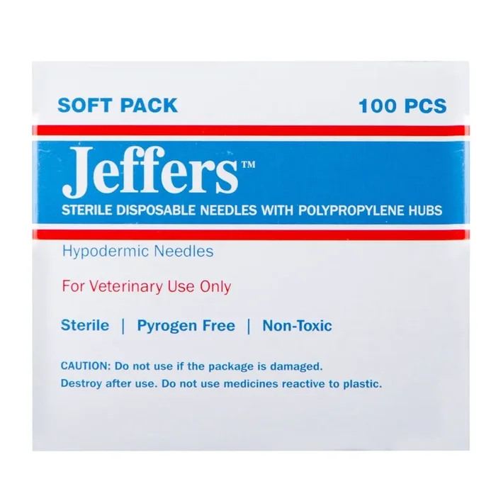 Agujas hipodérmicas Jeffers Poly Hub para uso veterinario