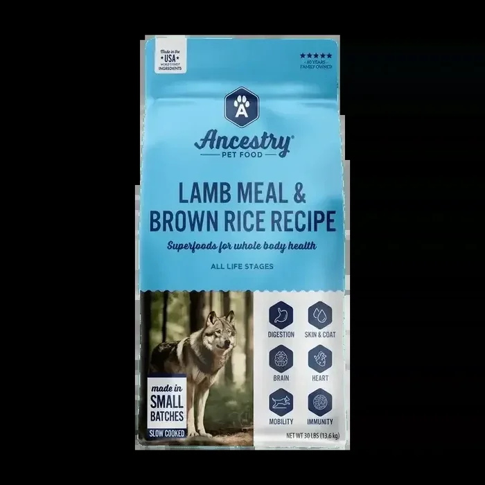 Ancestry Pet Food Lamb Meal & Brown Rice Formula Dry Kibble Dog Food
