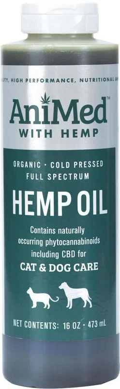 Animed Full Spectrum Hemp Oil Supplements for Cats & Dogs – 16 Oz
