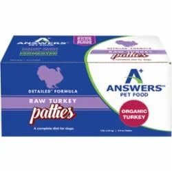 Answers Frozen Dog Food Detail Patties Turkey – 4 lbs