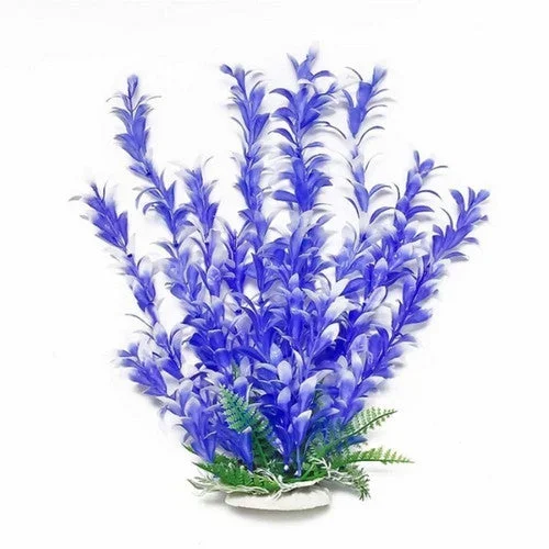 Aquatop, Aquatop Bacopa Aquarium Plant with Weighted Base, Blue, White, 12 Inches