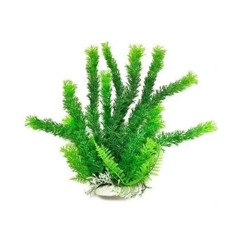 Aquatop Cabomba-Like Weighted Plastic Aquarium Plant – Green – 6 In