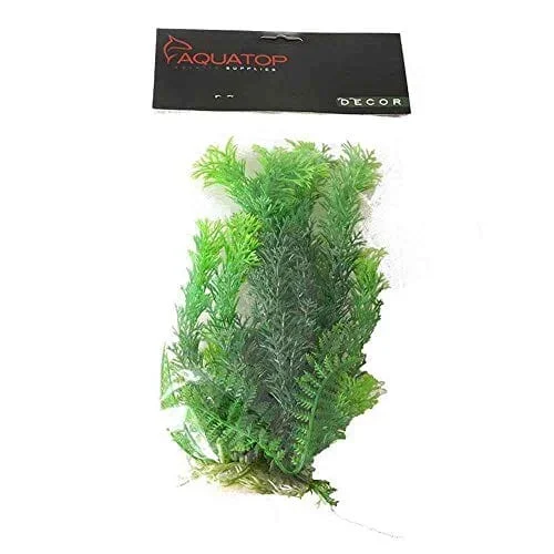 Aquatop Cabomba-Like Weighted Plastic Aquarium Plant – Green – 9 In