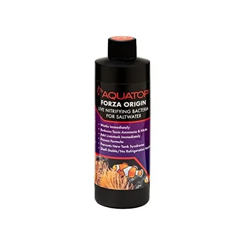 Aquatop Forza Origin Saltwater Nitrifying Bacteria Aquarium Water Conditioner – Regular – 8 Oz