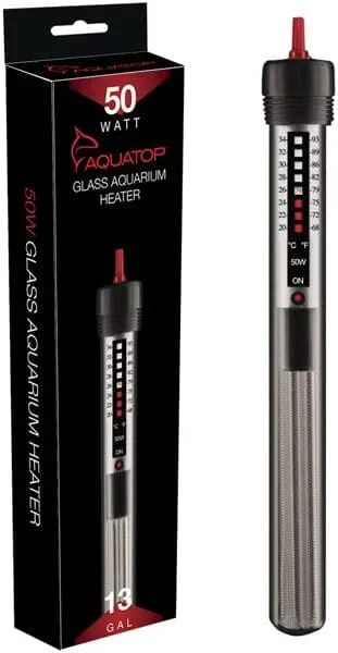 Aquatop Submersible Glass Heater Submersible Fish Tank Heater – 50 Watt