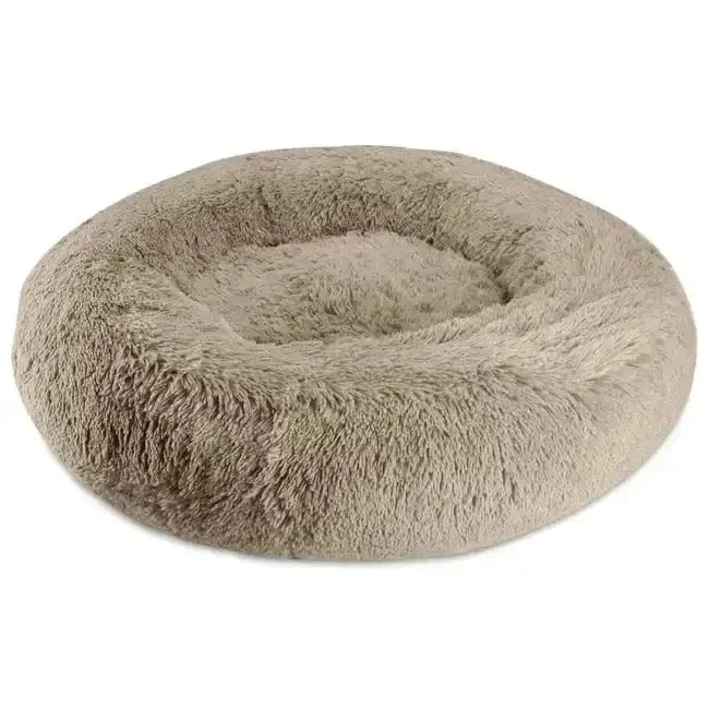 Arlee Shaggy Donut Anti Anxiety Warming Cozy Soft Dog Bed