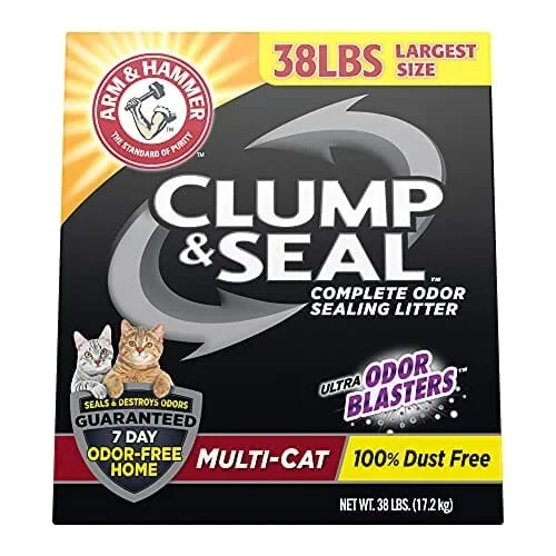 Arm & Hammer Clump & Seal Multi-Cat Cat Litter – Fresh Scent – 38 Lbs