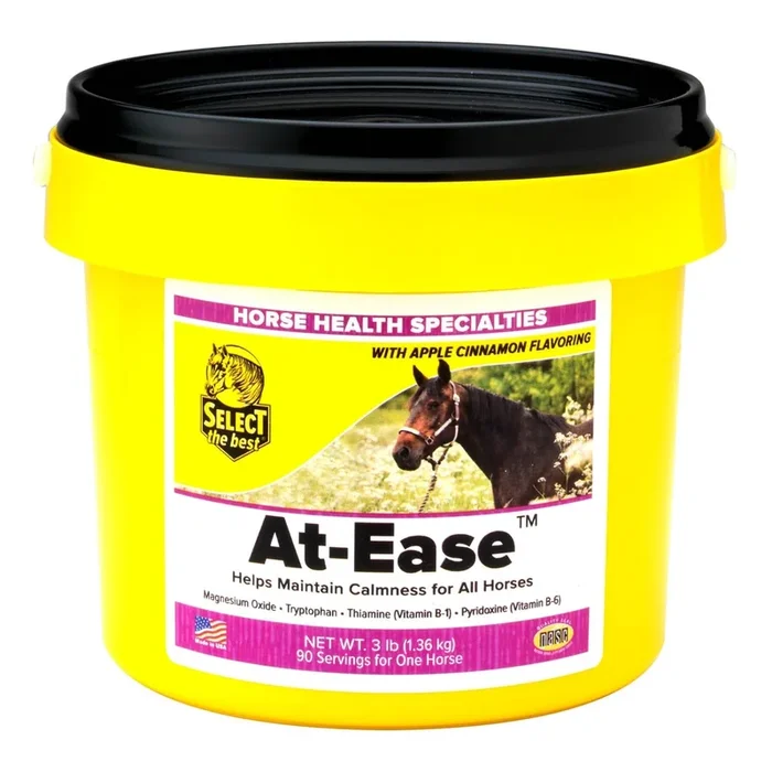 At-Ease Calming Powder Supplement for Horses – Natural Equine Calmer with Magnesium, Thiamine & Tryptophan