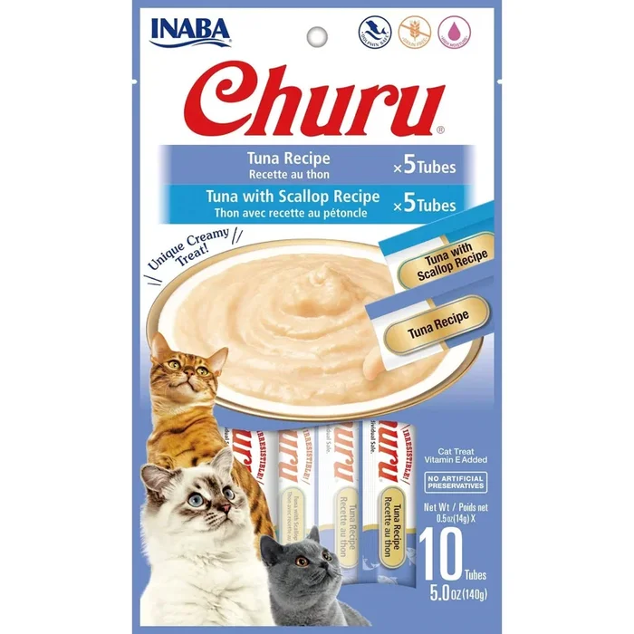 Atún Inaba Churu con vieira, 5 oz, paquete de 10