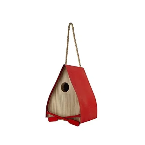 Audubon Lake & Cabin Red Canoe Wren Wild Bird House – Red