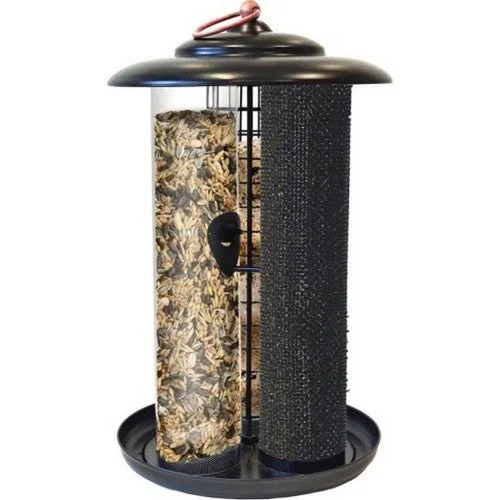 Audubon, Modern Farmhouse Triple Tube Feeder, 4.5 LB CAP,Black