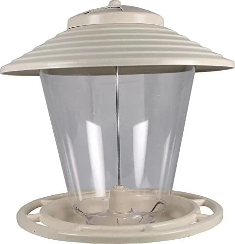 Audubon Premium Plastic Hopper Wild Bird Feeder – Off White and Clear – 4 Lbs Cap