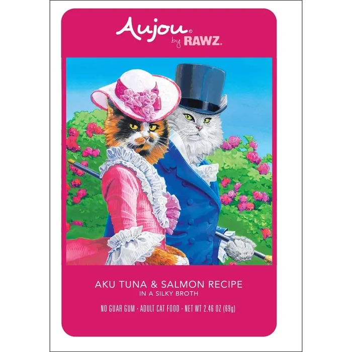 Aujou by RAWZ Aku 金枪鱼和鲑鱼配方,配以丝滑汤汁,成猫粮