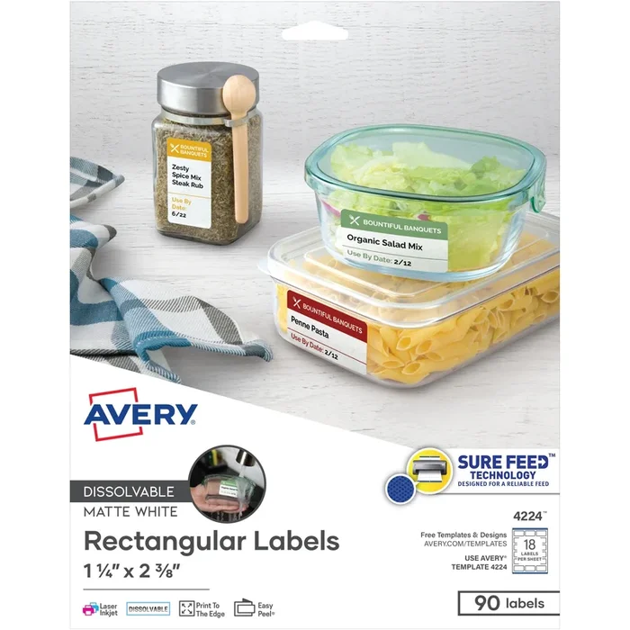 Avery® Dissolvable Rectangle Labels – AVE4224