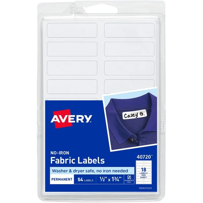 Avery® No-Iron Fabric Labels – AVE40720