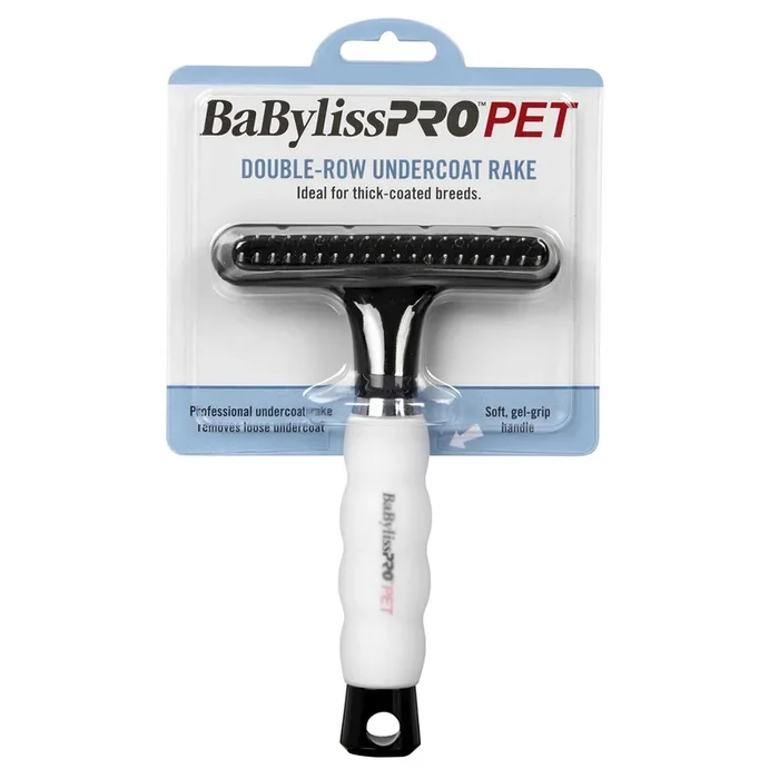 BaByliss Pro Pet Double Row Undercoat Rake for Dogs and Cats