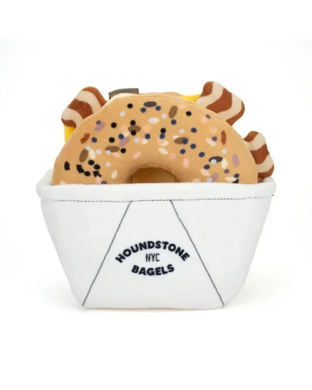 Bacon, Egg & Cheese Bagel Crinkly Snuffle Dog Toy