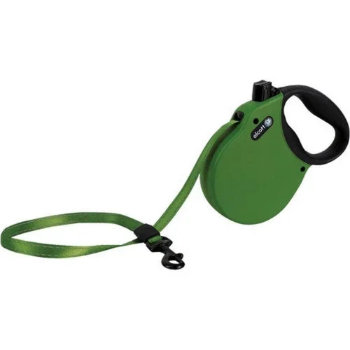 Bamboo Groom, Alcott Adventure Retractable Belt Leash, Medium-16 Feet,Green