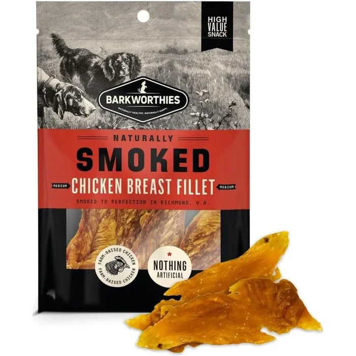 Barkworthies 狗粮天然熏制鸡胸肉片